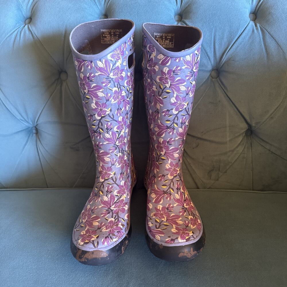 BOGS Women’s Size 10 Waterproof Insulated Rain Muck Boots Floral READ What UC...
